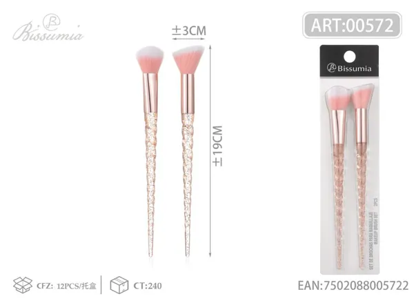 set de 2 brochas de maquillaje unicornio (naranja)