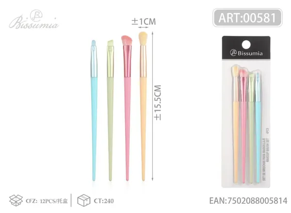 set de 4 brochas de maquillaje candy land