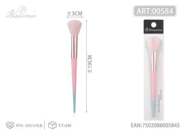 brocha de maquillaje individual rosa azul
