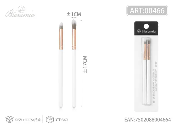 Set de 2 brochas de maquillaje con mango blanco