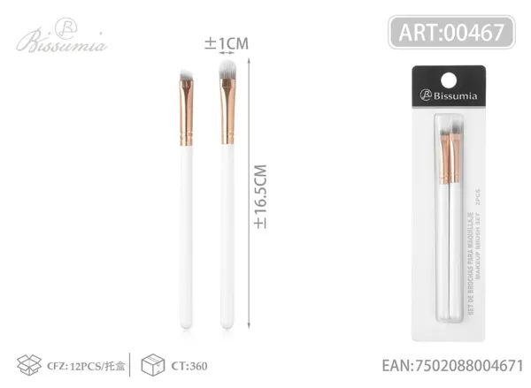 Set de 2 brochas de maquillaje con mango blanco