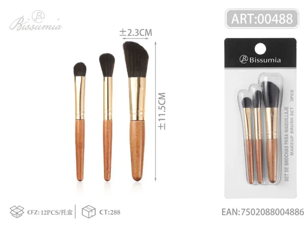 Set portátil de 3 brochas de maquillaje 3#