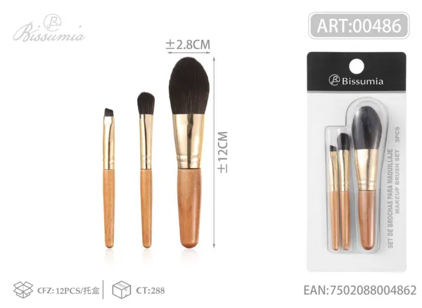 Set portátil de 3 brochas de maquillaje 1#