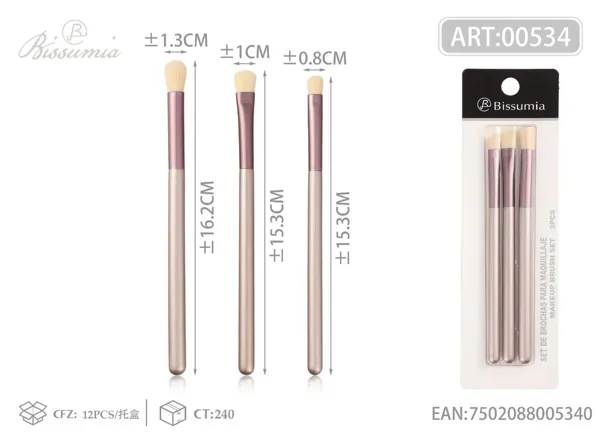 Set de 3 brochas de maquillaje en forma de uva