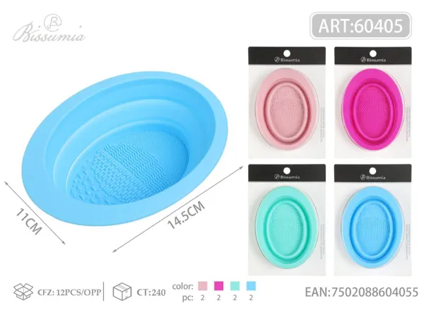 Recipiente limpiador de brochas de maquillaje de silicona con forma ovalada 15*11*4cm 55g
