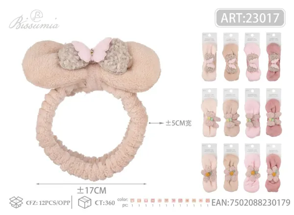 cinta para la cabeza con accesorios de peluche para lavarse la cara