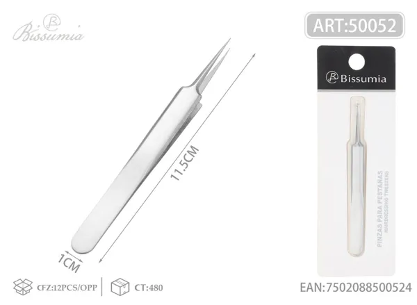 Pinza de cejas recta con punta afilada