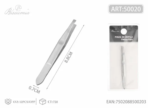 Pinza de cejas con hendidura