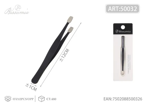 Pinza de cejas con punta plana