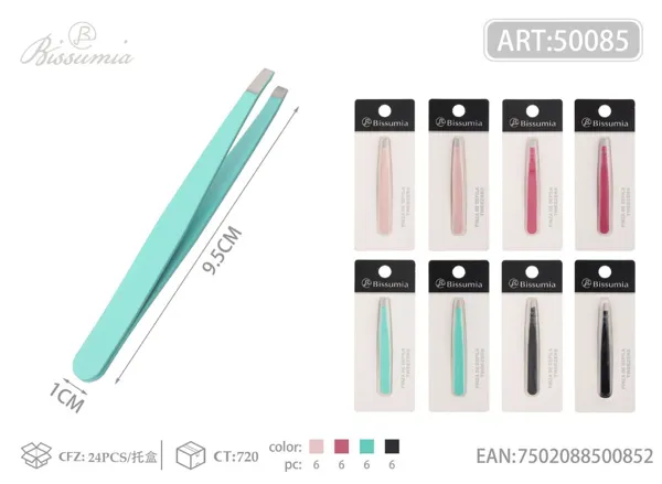 Pinza de cejas con pintura perlada