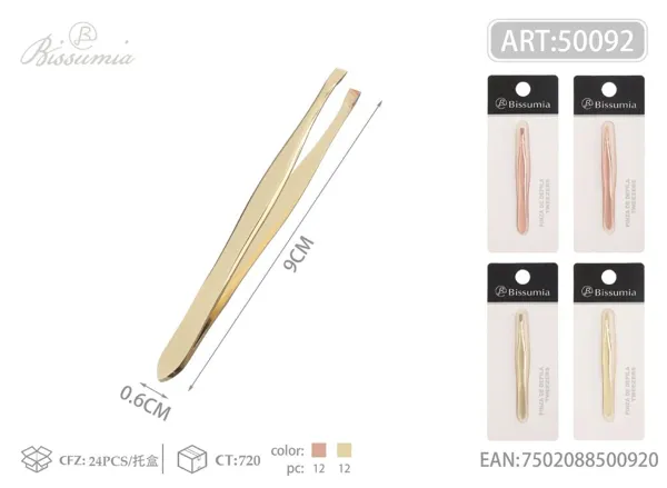 Pinza de cejas dorada