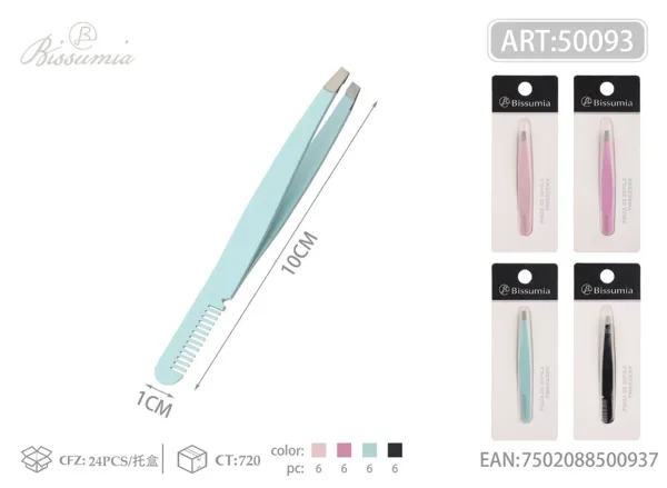 Pinza de cejas con pintura de doble punta