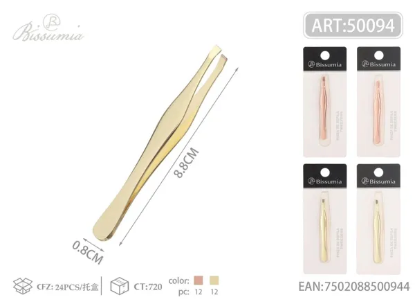 Pinza de cejas dorada