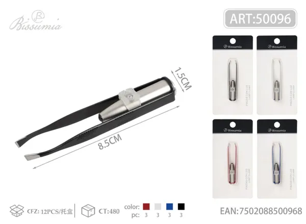 Pinza de cejas con pintura y luz y textura de espada