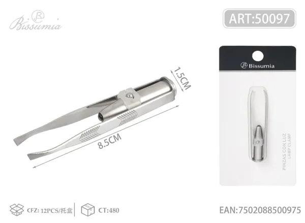 Pinza de acero inoxidable con luz y diseño de espada