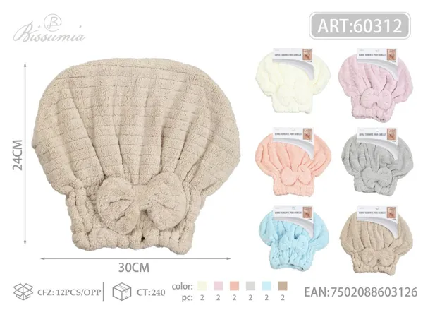 Gorro de secado de rayas horizontales 26*27cm
