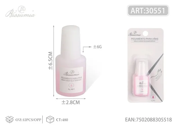 Pegamento para uñas rosa de 6g