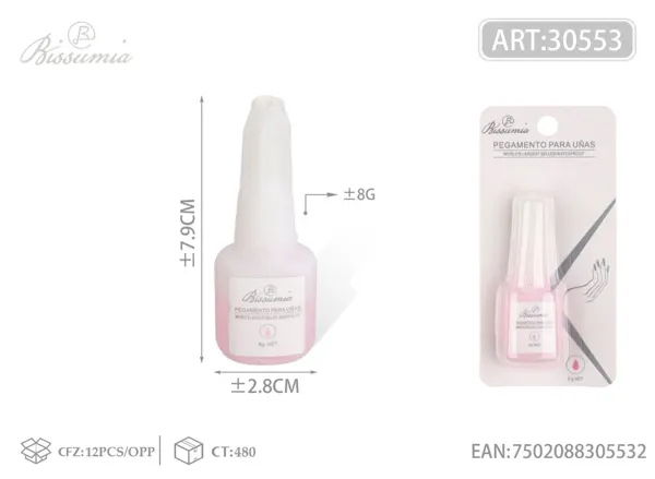 Pegamento para uñas rosa de 8g