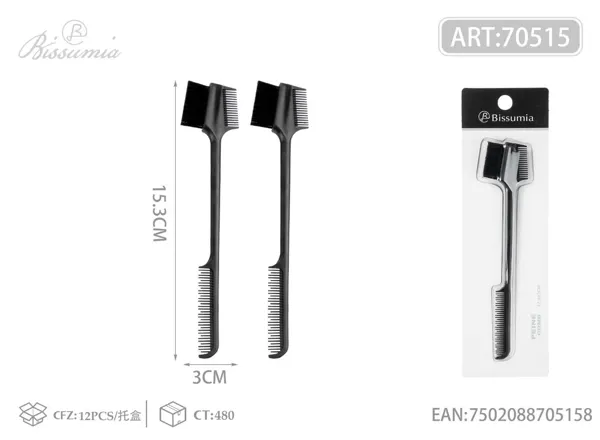 Cepillo para cejas con peine 17.9*3.0cm 1 pieza Negro