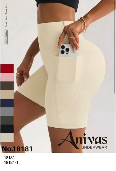 Shorts deportivos licra de mujer con bolsillo lateral-18181