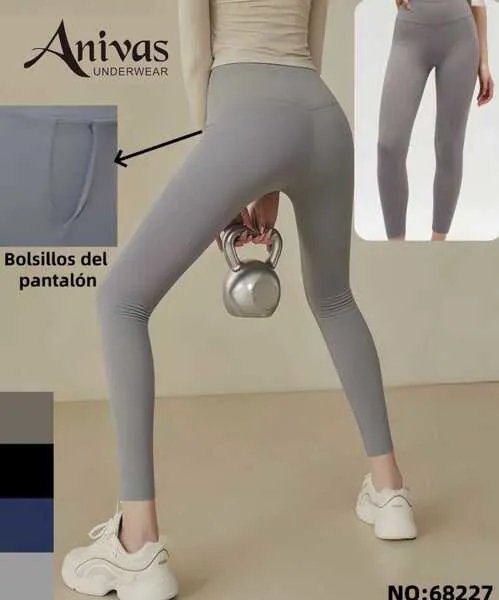 Leggings deportivos de mujer con bolsillo-68227