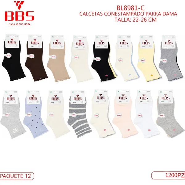 CALCETA ESTAMPADA PARA DAMA