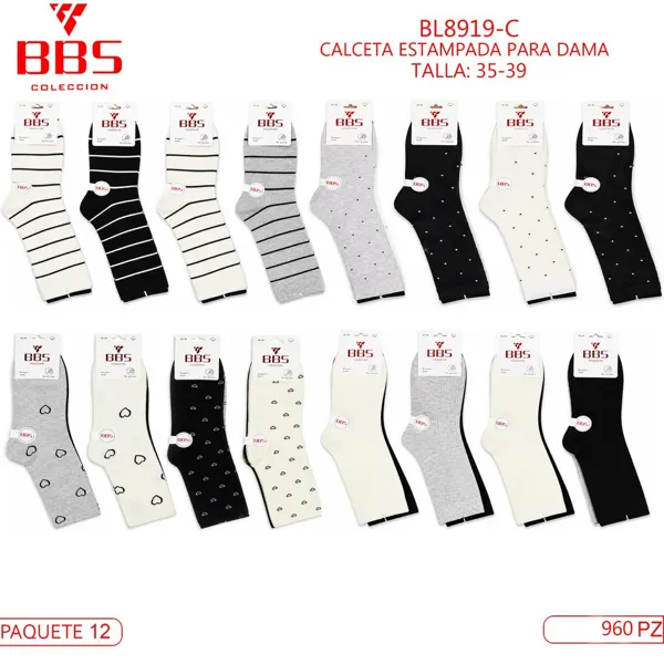 CALCETA ESTAPMADA PARA DAMA