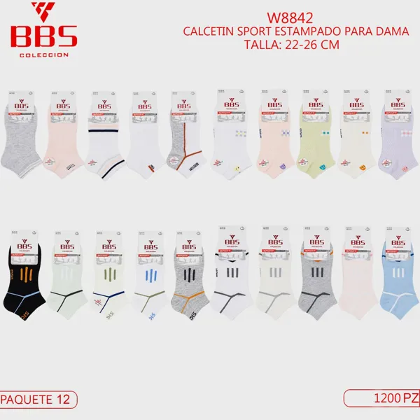 CALCETIN SPORT ESTAMPADO PARA DAMA