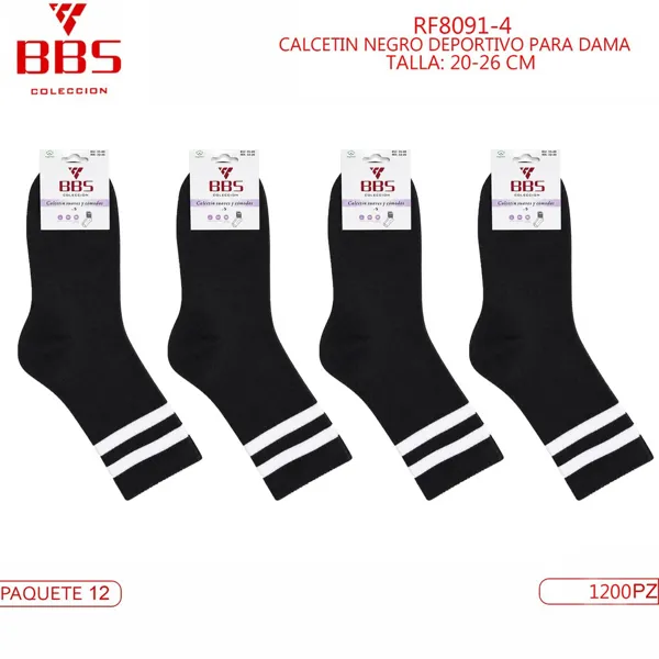 CALCETIN NEGRO DEPORTIVO PARA DAMA