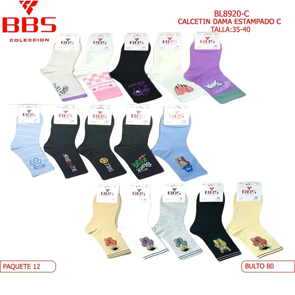 CALCETIN ESTAMPADO PARA DAMA
