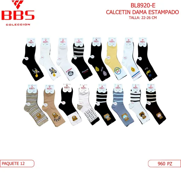 CALCETIN ESTAMPADO PARA DAMA