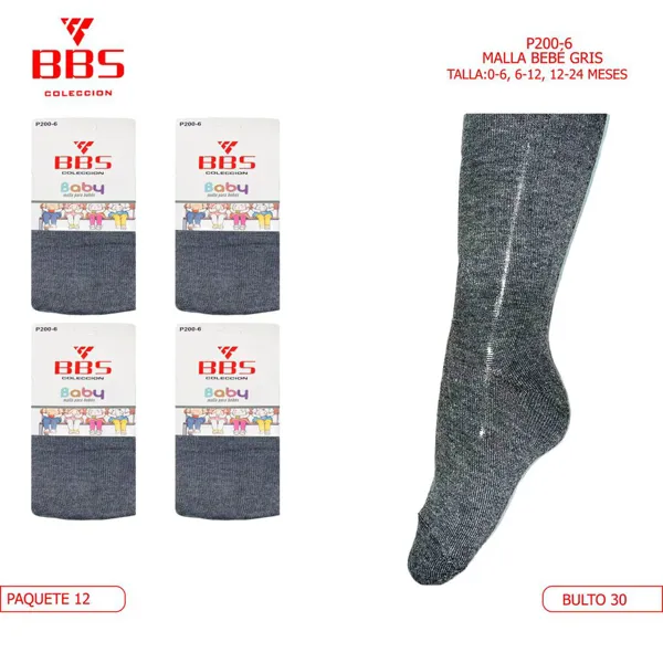 MALLA BEBE GRIS 0-6,6-12,12-24 MESES