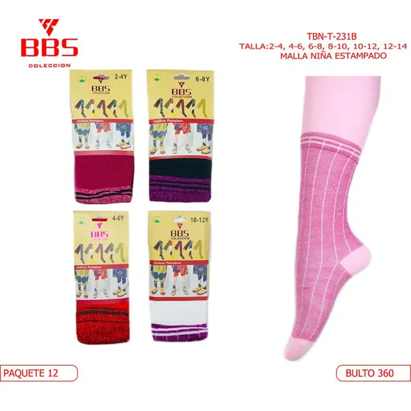 MALLA COLORES INFANTIL 2-4,4-6,6-8,8-10,10-12,12-14