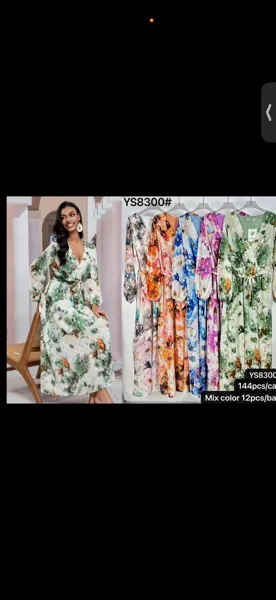 Vestido largo con estampado floral-YS8300