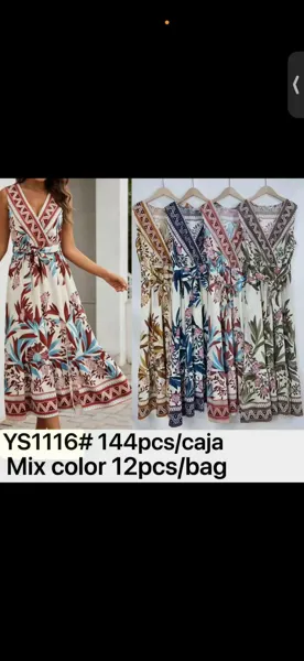 Vestido Maxi Estampado Cruzado-YS1116