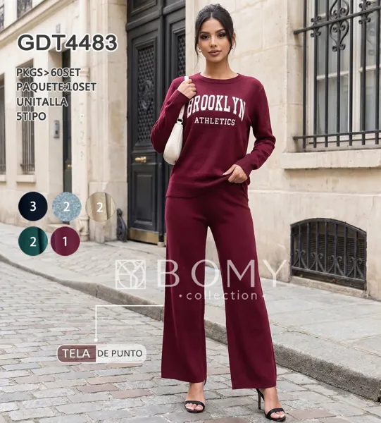 Conjunto deportivo de suéter y pantalón-GDT4483