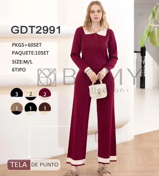 Conjunto de Punto de Dos Piezas para Mujer-GDT2991
