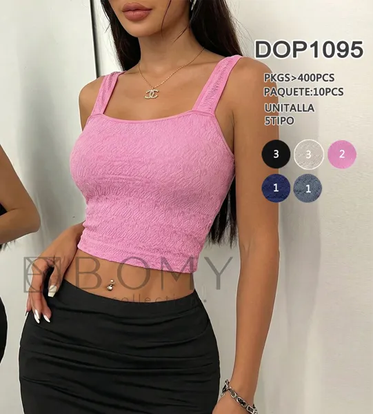 Top de tirantes texturizado-DOP1095
