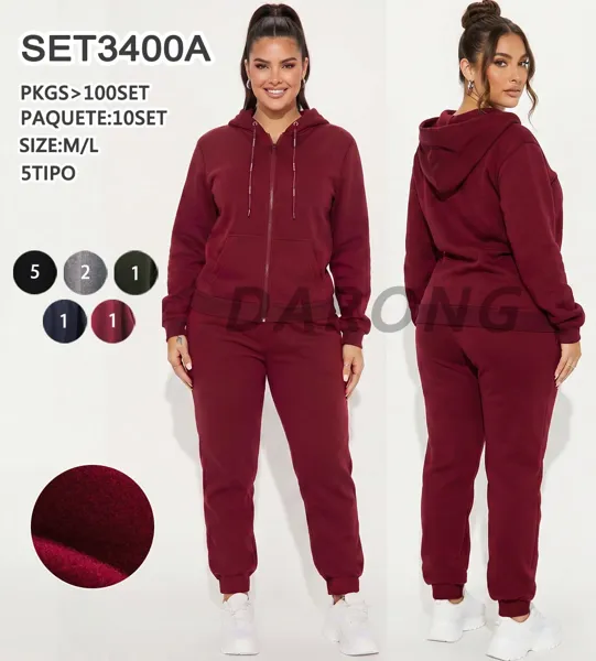 Conjunto Deportivo de Sudadera con Cierre y Joggers-SET3400A