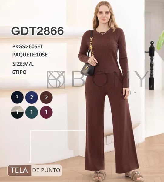 Conjunto de suéter y pantalón de punto-GDT2866