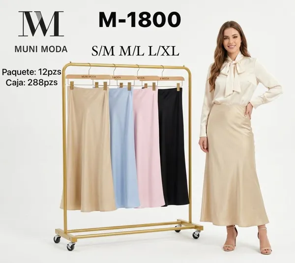 Falda satinada-M-1800
