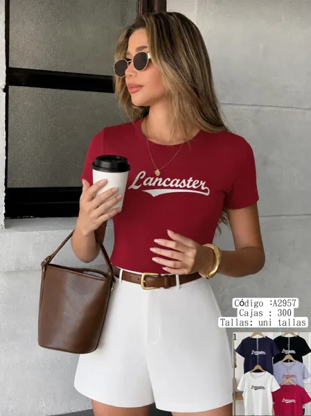 Playera de manga corta con estampado Lancaster-A2957