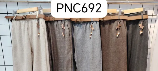 Pantalones de punto con cinturón-PNC692