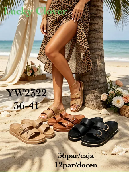 Sandalias de tiras con hebillas-YW2322