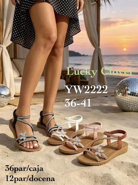Sandalias de Tiras con Adornos-YW2222