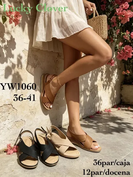 Sandalias de Tiras Cruzadas-YW1060