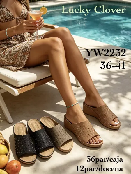 Sandalias de cuña con plataforma-YW2232