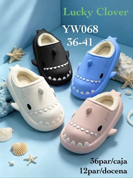 Pantuflas de Tiburón con Forro Suave-YW068
