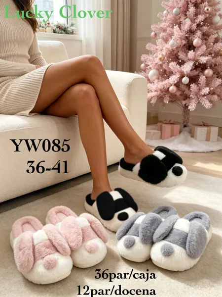 Pantuflas de peluche con diseño de personajes-YW085
