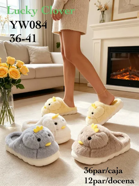 Pantuflas con Diseño de Pollo-YW084